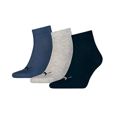 Abbildung von PUMA Plain 3P Quarter Socke, Navy/Grey/Nightshadow Blue, 39 42