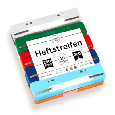 Abbildung von perfect line 250 Heftstreifen PP (10x25), recycelbarer Kunststoff, made in Germany
