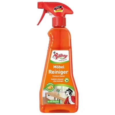 Abbildung von POLIBOY Möbel Reiniger Schonender Holzreiniger zur Möbelpflege Mit Orangenduft 1x 375ml Made in Germany