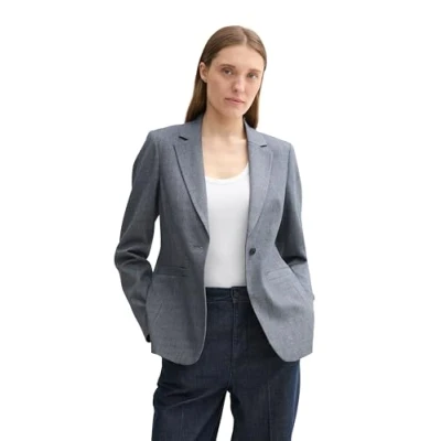 Abbildung von TOM Tailor Blazer, Damen, Größe: 36, Navy off white denim look