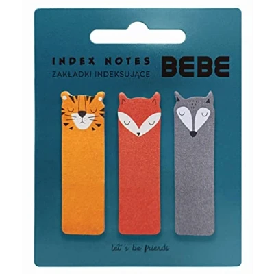 Abbildung von Interdruk Klein Haftnotizen Tiere Lesezeichen für Kinder Flaggen Klebezettel Notitzzettel Haftmarker Index Tabs 60 St. Tiger + Fuchs Wolf