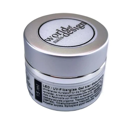 Abbildung von World of Nails Design Premium UV Gel Fiberglas klar dickviskose 15 ml extra starker Halt Fiberglasgel