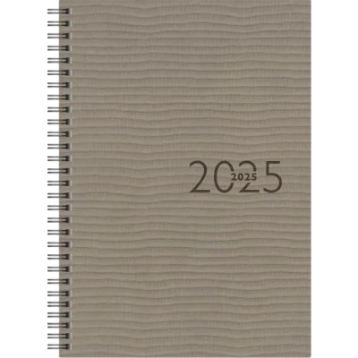 Abbildung von rido/idé Buchkalender Modell studioplan int. (2025), 2 Seiten = 1 Woche, 168 x 240 mm, 160 Seiten, Kunstleder Einband Tejo, grau