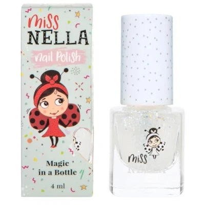 Abbildung von Miss Nella CONFETTI CLOUDS abziehbarer Nagellack speziell für Kinder, klar Glitzer, Peel Off Formel, ungiftig, wasserbasiert und geruchsneutral, top coat