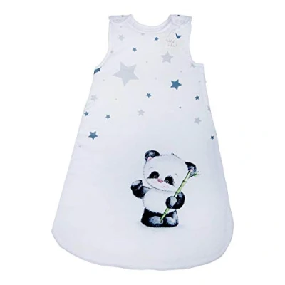 Abbildung von Herding Baby Best Schlafsack, Panda Motiv, 70 cm, Seitlich umlaufender Reißverschluss und Druckknöpfe, Weiß