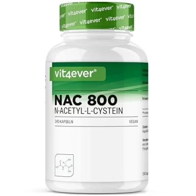 Abbildung von NAC N Acetyl L Cystein 180 Kapseln mit je 800 mg 6 Monatsvorrat Laborgeprüft (Wirkstoffgehalt &amp; Reinheit) Vegan Hochdosiert Premium Qualität