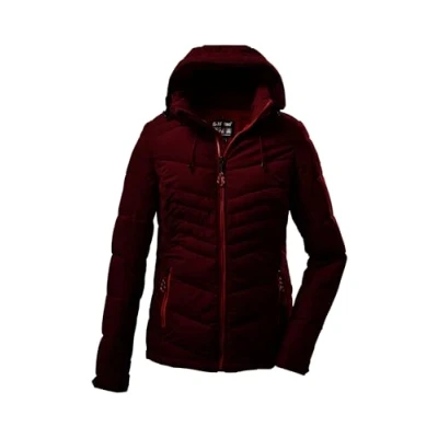 Abbildung von Killtec Damen Steppjacke Jacke in Daunenoptik mit abzippbarer Kapuze KOW 149 WMN QLTD Jckt wasserabweisend, atmungsaktiv, windabweisend 00445 weinrot 42