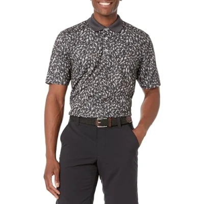 Abbildung von Amazon Essentials Herren Golf Poloshirt, Feuchtigkeitsableitend Schnell Trocknend, Kurzarm, Grau Malerei stil, S