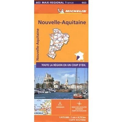Abbildung von Aquitaine, Limousin and Poitou Charentes , France Michelin Maxi Regional Map 603: (France Regional)