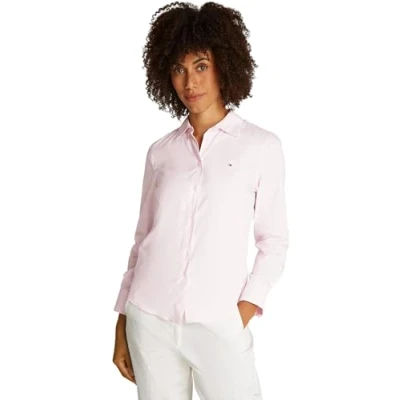 Abbildung von Tommy Hilfiger Regular Shirt Hemdbluse, Damen, Größe: 46, Light pink