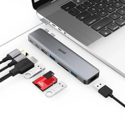 Abbildung von BHHB M81 USB C Hub, Adapter für MacBook Pro Air 8 in 2 Zubehör mit 4K HDMI, PD 100W 40Gbps Thunderbolt, C, 3.0, 2.0, SD und TF Kartensteckplatz M3 M2 M1 2024 2023 2022 2021