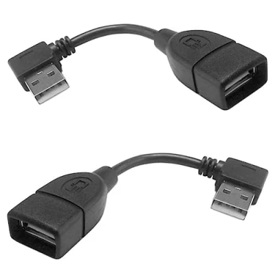 Abbildung von CY 2 STÜCKE 480 Mbps USB 2.0 Typ A Stecker auf Buchse Verlängerungskabel 10 cm rechts/links 90 Grad abgewinkelt