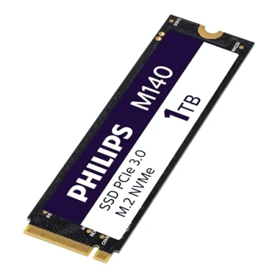 Abbildung von PHILIPS Interne Solid State Drive M.2 M140 NVMe PCIe Gen3 1 TB (2280), für Desktop PCs und Notebooks, Grafik Videobearbeitung, Gaming, Lesen 3500 MB/s, Schreiben 3000 MB/s