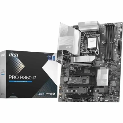 Abbildung von MSI PRO B860 P Mainboard, ATX Unterstützt Intel Core Ultra Prozessoren (Series 2), LGA 1851 12 DRPS, DDR5 Memory Boost (8600+ MT/s OC), PCIe 5.0 x16 &amp; 4.0 x16, M.2 Gen5, 5G LAN