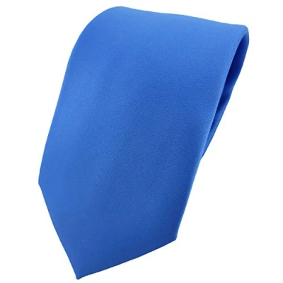 Abbildung von TigerTie Herren Krawatte Klassische 8 cm Satin in blau einfarbigem Design, ideal für Geschäftstermine, festliche Anlässe und die Freizeit