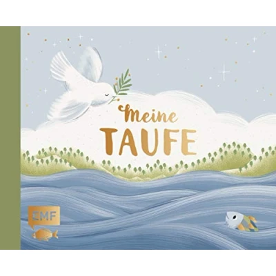 Abbildung von Meine Taufe (blau): Eintragalbum für Erinnerungen und Fotos mit wattiertem Einband edler Goldfolienprägung