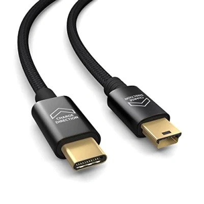 Abbildung von PAXO 0,3m USB Typ C auf Mini Kabel, lädt Geräte, Kompatibel mit Dashcam, Kamera, Navi, digitaler Bilderrahmen uvm. Ladekabel, Ladeadapter, Datenkabel, 2.0