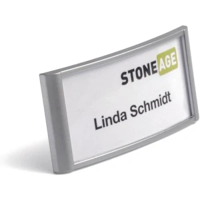 Abbildung von Durable Namensschild Classic mit Magnet, 30 x 65 mm, 10 Stück, silber, 854023