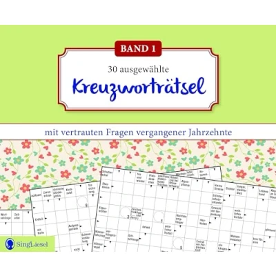 Abbildung von Kreuzworträtsel für Senioren. Der Block Senioren mit vertrauten Fragen vergangener Jahrzehnte. Rätsel im Großformat und großer Schrift. (Band 1)