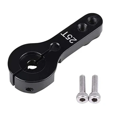 Abbildung von Servo Horn 25T,Tbest Mg Servo,Servo Arm 25T,Alu Servohorn 25 Zähne Doppelt,Servohorn Mit Schraube,5 Farben 25Mm 25T Halber Servohornarm Rc Zubehör Für Futaba/Ace/Towerpro Mg(Schwarz)