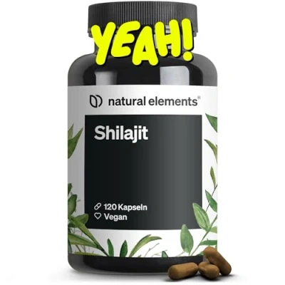 Abbildung von Shilajit Kapseln hochdosiert 1300mg pro Tagesdosis 120 vegan, ohne unnötige Zusätze in Deutschland produziert &amp; laborgeprüft