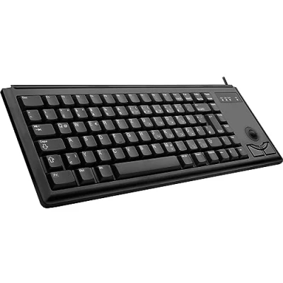 Abbildung von CHERRY G84 4400, Kompakte Tastatur mit Trackball, EU Layout (QWERTY), Kabelgebunden (USB Anschluss), 2 Maustasten, Mechanische ML Switches, Schwarz