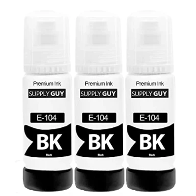 Abbildung von Supply Guy Tinte kompatibel mit Epson 104 Schwarz für EcoTank ET 2710 2711 2712 2714 2715 2720 2721 2726 2810 2815 2820 2821 2825 2826 4700 4800 (3 x 70ml)