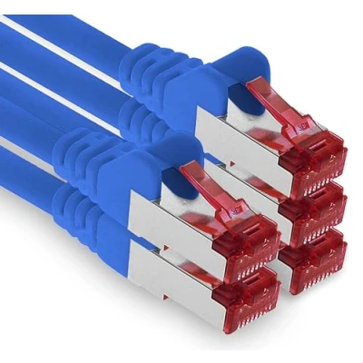 Abbildung von 1aTTack.de 5x 1m CAT6 Patchkabel S/FTP PIMF Schirmung CAT.6 RJ45 Netzwerkkabel Ethernetkabel DSL LAN Router Switch Modem Patchfeld blau 5 Stück