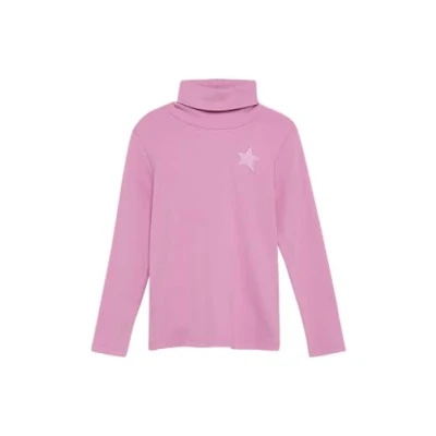 Abbildung von Schmales Rollkragen Shirt mit Stickerei pink 104/110