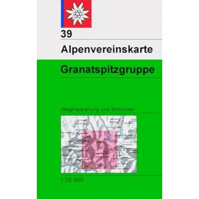 Abbildung von Granatspitzgruppe: Topographische Karte 1:25.000 mit Wegmarkierungen und Skirouten: Skitouren (Alpenvereinskarten, Band 39)
