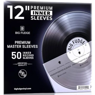 Abbildung von BIG FUDGE Premium Master Schallplatten Innenhüllen 12&quot; x 50 STK. Archivhüllen Antistatisch aus Reispapier Dursichtige 3 Lagige Vinyl LP Hüllen