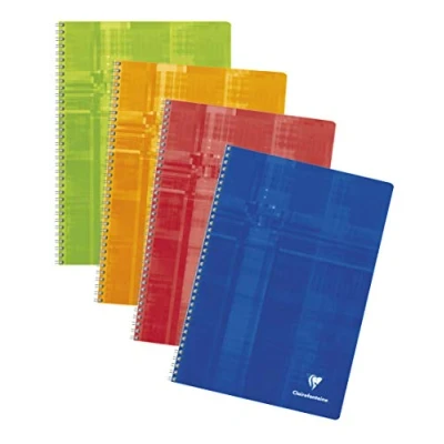 Abbildung von Clairefontaine 8146C Spiralbuch (DIN A4, 21 x 29,7 cm, liniert, 50 Blatt) 1 Stück farbig sortiert