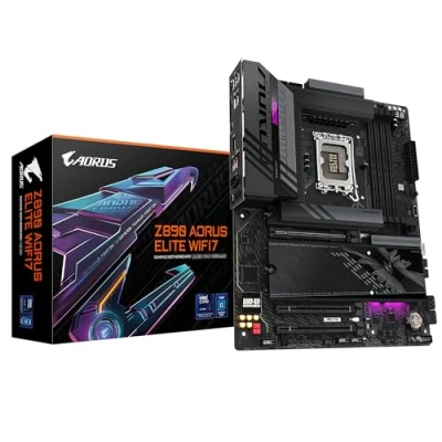 Abbildung von GIGABYTE Z890 AORUS Elite WIFI7 Motherboard Unterstützt Intel Core Ultra (Serie 2) CPUs, 16+1+2 Phasen VRM, bis zu 8800MHz DDR5 (OC), 1xPCIe 5.0 + 3xPCIe 4.0, Wi Fi 7, 2.5GbE LAN, Thunderbolt 4