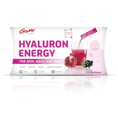 Abbildung von GoMo ENERGY® Anti Aging Beauty Hyaluron Drink │ 400mg vegane Hyaluronsäure + Zink Magnesium hochdosierte B Vitamine Vitamin C Straffe Haut, stabile Nägel, festes Bindegewebe 21 Portionen