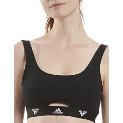 Abbildung von adidas Sportswear Scoop Bralette Bustier, Damen, Größe: Large, Schwarz