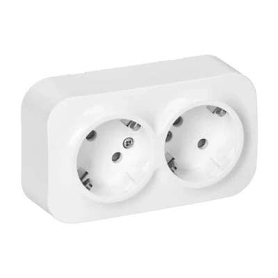 Abbildung von Miratic Steckdose Aufputz Wand 2P+Z Schuko IP20 (2 Steckdosen)