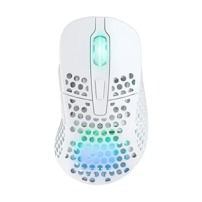 Abbildung von Xtrfy M4 Wireless, Kabellose Ultraleichte Gaming Maus, Optimiert für esports, 2.4 GHz Funk, Anpassbare Ergonomische Rechtshändermaus, Wiederaufladbar, Weiß