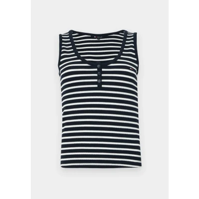 Abbildung von Tommy Jeans Henley Top, Damen, Größe: 32, Dark night navy