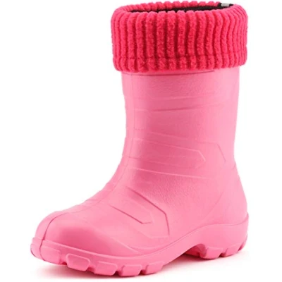 Abbildung von Ladeheid Kinder Mädchen Jungen federleichte Eva Thermo Gummistiefel gefüttert LA845KIDS (Rosa1025/Rosa, 30 EU)