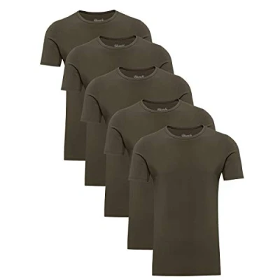 Abbildung von Yazubi 5er Pack Oversize Shirts Herren T Shirt Rundhals Tshirts Männer Set Mythic, Grün (Kalamata 190510), 3XL