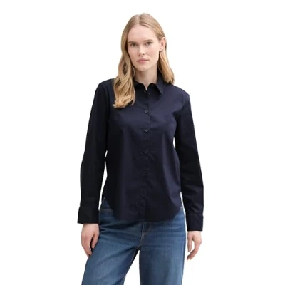 Abbildung von TOM Tailor Blouse Classic Shirt Hemdbluse, Damen, Größe: 40, Sky captain blue