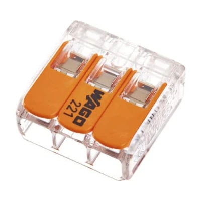 Abbildung von Wago 221 413 Verbindungsklemme 3 adrig mit Hebel 0,2 4 mm² transparent 30 Stück