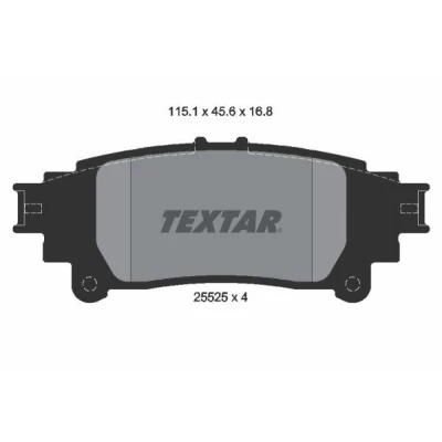 Abbildung von TEXTAR 2552501 Bremsbelagsatz nicht für Verschleißwarnanzeiger vorbereitet LEXUS: IS 3