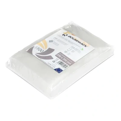 Abbildung von Vakuumverpackte geprägte Tasche 230 x 300 mm. 100 Stück für alle Arten von Haushaltsverpackungen, Foodsaver, Lacor, Caso, Tre Spade, etc.