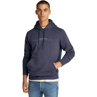 Abbildung von Calvin Klein Jeans Minimal LOGO Hoodie Sweatshirt, Herren, Größe: XXL, Ebony