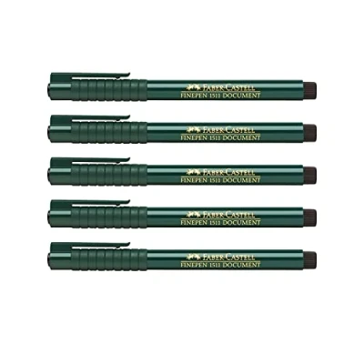 Abbildung von FABER CASTELL 205003 Faserschreiber Finepen 151199, 0.4 mm, schwarz, 5 Stück