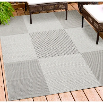 Abbildung von andiamo In und Outdoor Teppich wetterfest Arizona Balkon wasserfest auch nutzbar als Wohnzimmerteppich oder Küchenteppich Grau 67 x 140 cm