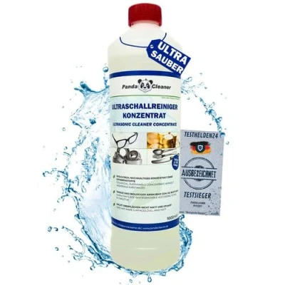 Abbildung von PandaCleaner Bio Ultraschallreiniger Konzentrat 1L für Brillen, Schmuck, Zahnersatz, Uhren uvw. Reiniger alle Geräte &amp; Hersteller (V2 Verbesserte Rezeptur)