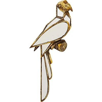 Abbildung von Kare Design Wandschmuck Parrot Mirror, Gold, Wand Deko, Papagei, verspiegeltes Glas, handgefertigt, 43x15x3 cm (H/B/T)