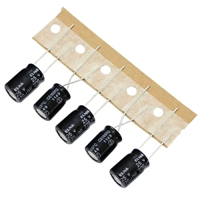 Abbildung von 20x Elko Kondensator radial 220µF 25V Elektrolytkondensator bis 105C 220uF Electrolytic Capacitor from Elna